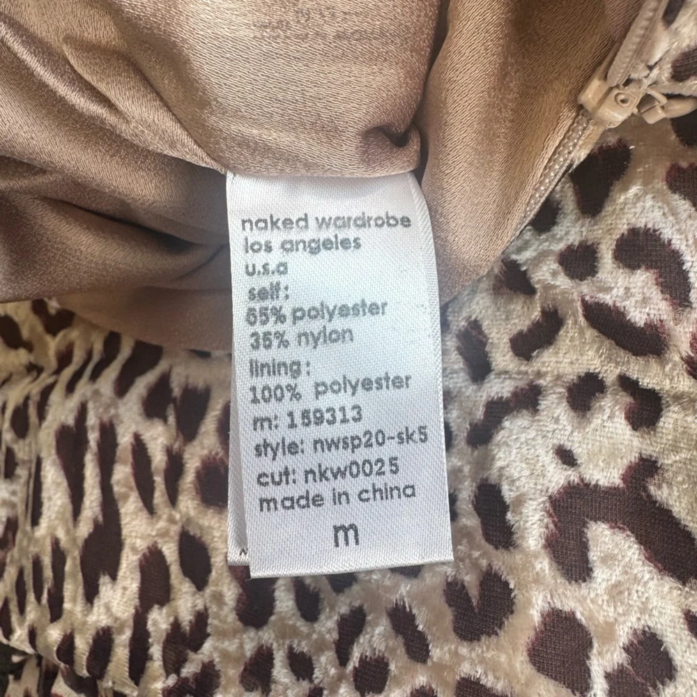 Naked Wardrobe Leopard Mini Skirt Wrap Ruffle Asymmetrical Animal Print Size M